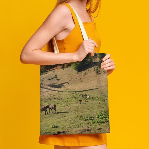 yanfind Great Martin Canvas Tote Bag Double Field Grassland Outdoors Horse Countryside Farm Meadow Pasture Ranch Rural Grazing Bog white-style1 38×41cm