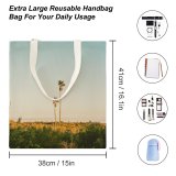 yanfind Great Martin Canvas Tote Bag Double Field Grassland Outdoors Film Countryside Farm Meadow Rural Plant Tree Sunset white-style1 38×41cm