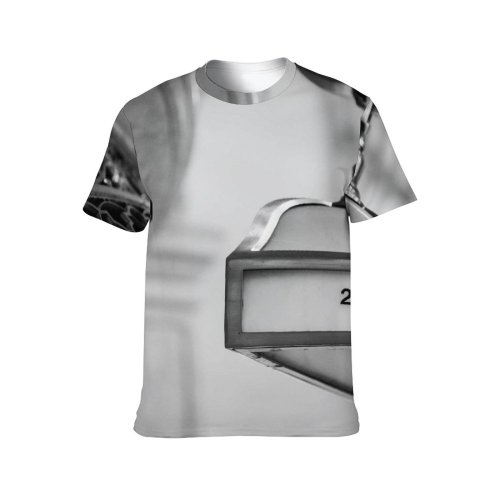 yanfind Adult Full Print T-shirts (men And Women) Aged Architecture Building Bw Cement Chandelier City Classic Construction Decor
