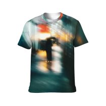yanfind Adult Full Print T-shirts (men And Women) Alone Anonymous Building City Colorful Construction Dark Defocused District Dusk Evening