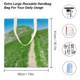 yanfind Great Martin Canvas Tote Bag Double Field Grassland Outdoors Path Grass Plant Monte Sibilla Slope Countryside Trail Hill white-style1 38×41cm