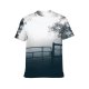 yanfind Adult Full Print T-shirts (men And Women) Aged Branch Bw Cloudy Space Countryside Evening Fence Fog Gate Gloomy Grow