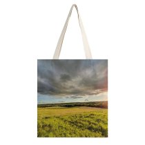 yanfind Great Martin Canvas Tote Bag Double Field Grassland Outdoors Countryside Farm Rural Meadow Landscape Pasture Scenery Ranch Land white-style1 38×41cm