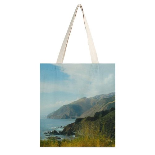 yanfind Great Martin Canvas Tote Bag Double Cliff Promontory United States Coast Ocean Sea Big Sur Landscape Outdoors white-style1 38×41cm