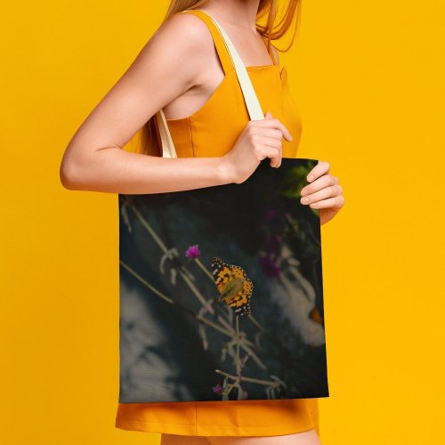 yanfind Great Martin Canvas Tote Bag Double Butterfly Insect Invertebrate Monarch Plant Flower Geranium Bee Honey Stock white-style1 38×41cm