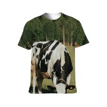 yanfind Adult Full Print T-shirts (men And Women) Agriculture Cattle Cow Dairy Farm Farmland Field Landscape Lawn Meadow Outdoors Rural