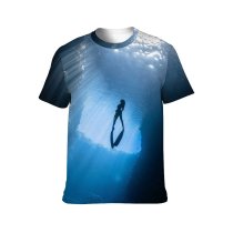yanfind Adult Full Print T-shirts (men And Women) Adventure Corals Dark Diver Exploration Flash Focus Insubstantial Light Shot Ocean