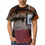 yanfind Adult Full Print T-shirts (men And Women) Aged Ancient Architecture Bookshelf Brick Wall Classic Cozy Creative Daylight Decor Decoration