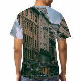 yanfind Adult Full Print T-shirts (men And Women) Accommodation Apartment Architecture Asphalt Auto Automobile Avenue Building Car City Cityscape Classic