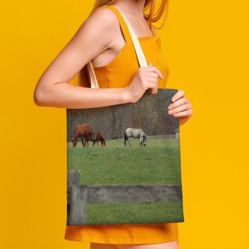 yanfind Great Martin Canvas Tote Bag Double Field Grassland Outdoors Horse Countryside Farm Rural Grazing Meadow Pasture Ranch Tent white-style1 38×41cm
