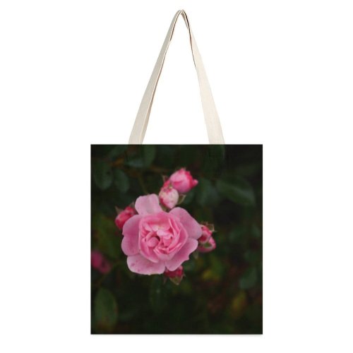 yanfind Great Martin Canvas Tote Bag Double Flower Plant Rose Petal Geranium Vegetation white-style1 38×41cm