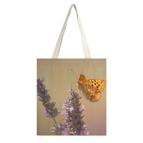 yanfind Great Martin Canvas Tote Bag Double Butterfly Plant Insect Invertebrate Bee Honey Flower Monarch Papillon Public Domain white-style1 38×41cm