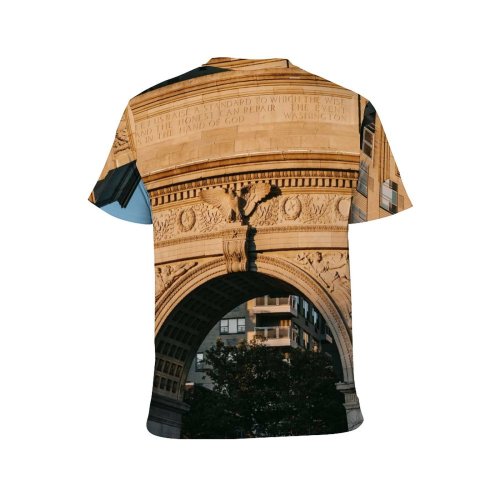 yanfind Adult Full Print T-shirts (men And Women) Aged America Arched Architecture Building City Cityscape Construction Daytime Detail District
