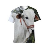 yanfind Adult Full Print T-shirts (men And Women) Agriculture Farm Milk Portrait Outdoors Bull Rural Farmland Pasture Beef Cattle