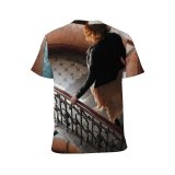 yanfind Adult Full Print T-shirts (men And Women) Aged Anonymous Architecture Banister Damaged Light Downstairs Fashion Female Flight Stairs From