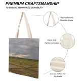 yanfind Great Martin Canvas Tote Bag Double Field Grassland Outdoors Countryside Paddy Land Grey white-style1 38×41cm