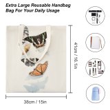 yanfind Great Martin Canvas Tote Bag Double Butterfly Invertebrate Insect HQ Footwear Shoe Moth Birds Monarch Flatlay Colorful white-style1 38×41cm