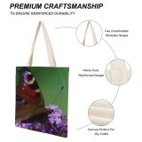 yanfind Great Martin Canvas Tote Bag Double Butterfly Birds Insect Invertebrate Seventies Vlinder Purple Dagpauwoog Photo Bee white-style1 38×41cm