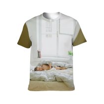 yanfind Adult Full Print T-shirts (men And Women) Adorable Anonymous Apartment Awake Bed Time Bedclothes Bedroom Blanket Blurred Child Childhood
