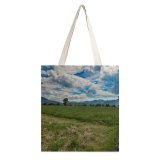 yanfind Great Martin Canvas Tote Bag Double Field Grassland Outdoors Countryside Farm Rural Meadow Land Grass Plant Pasture Cloud white-style1 38×41cm