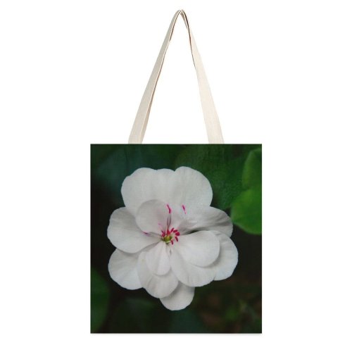 yanfind Great Martin Canvas Tote Bag Double Flower Plant Geranium Rose Grey Stock white-style1 38×41cm