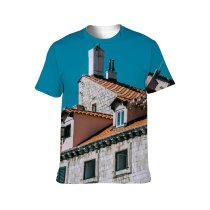 yanfind Adult Full Print T-shirts (men And Women) Accommodation Aged Architecture Sky Building Camera Cement Cloudless Construction Design Detail District