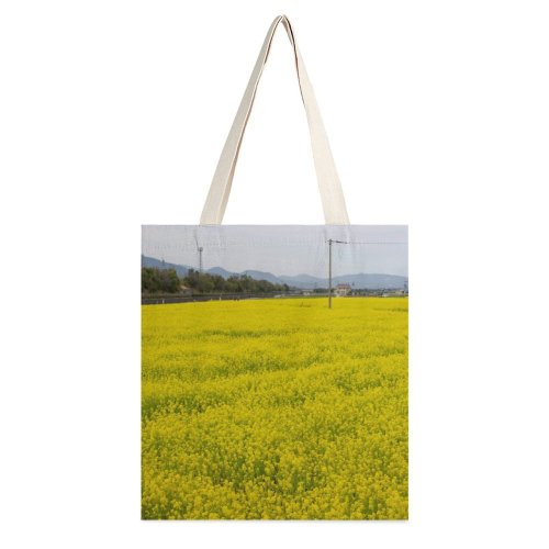 yanfind Great Martin Canvas Tote Bag Double Field Grassland Outdoors Countryside Farm Meadow Rural 日本、愛媛県東温市 Public Domain white-style1 38×41cm