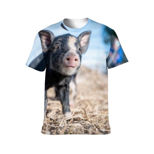 yanfind Adult Full Print T-shirts (men And Women) Adorable Barrier Blurred Countryside Creature Curious Cute Daytime Enclosure Farmland Fauna Fence