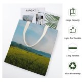 yanfind Great Martin Canvas Tote Bag Double Field Grassland Outdoors Countryside Farm Rural Meadow Pasture white-style1 38×41cm