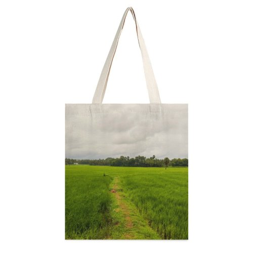 yanfind Great Martin Canvas Tote Bag Double Field Grassland Outdoors Countryside Paddy Kerala India Plant Vegetation Farm Rural Creative white-style1 38×41cm