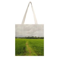 yanfind Great Martin Canvas Tote Bag Double Field Grassland Outdoors Countryside Paddy Kerala India Plant Vegetation Farm Rural Creative white-style1 38×41cm