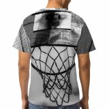 yanfind Adult Full Print T-shirts (men And Women) Action Active Backboard Basketball Bw Challenge City Cloudy Competition Contemporary Court Daytime