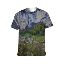 yanfind Adult Full Print T-shirts (men And Women) Amazing Breathtaking Canyon Cascade Cliff Coniferous Countryside Destination Explore Forest Formation