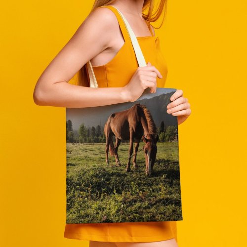 yanfind Great Martin Canvas Tote Bag Double Field Grassland Outdoors Countryside Farm Rural Grazing Meadow Pasture Ranch Arang Kel white-style1 38×41cm