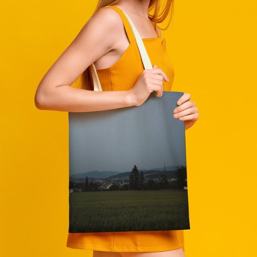 yanfind Great Martin Canvas Tote Bag Double Field Grassland Outdoors Grey Countryside Paddy Land Tree Plant Vegetation Scenery Abies white-style1 38×41cm