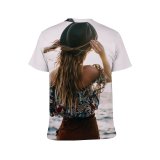 yanfind Adult Full Print T-shirts (men And Women) Admire Anonymous Bare Shoulders Bay Sky Blurred Endless Faceless Female Flying