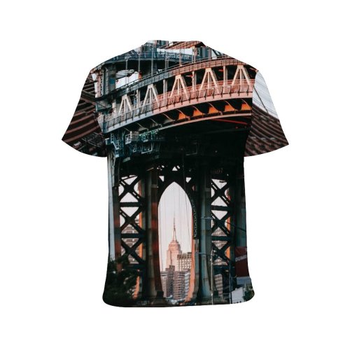 yanfind Adult Full Print T-shirts (men And Women) Aged America Arch Architecture Brick Brooklyn Building Center City Column Complex