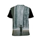 yanfind Adult Full Print T-shirts (men And Women) Admire Adventure Anonymous Arms Raised Carefree Cascade Cave Cheerful Cliff Daylight Daytime