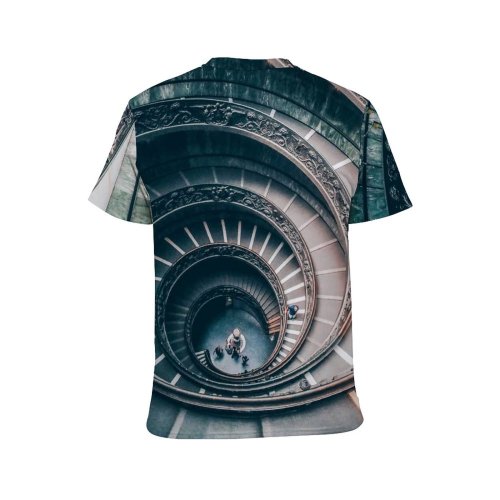yanfind Adult Full Print T-shirts (men And Women) Abstract Architecture Banister Building Construction Contemporary Corridor Decor Detail Estate Floor From