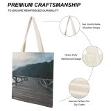 yanfind Great Martin Canvas Tote Bag Double Dock Pier Waterfront Port Olympic Peninsula Washington Usa Grey Building white-style1 38×41cm