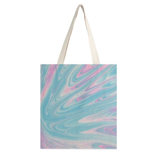 yanfind Great Martin Canvas Tote Bag Double Canvas Art Texture Acrylic Abstract Pastel Wave white-style1 38×41cm