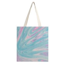 yanfind Great Martin Canvas Tote Bag Double Canvas Art Texture Acrylic Abstract Pastel Wave white-style1 38×41cm