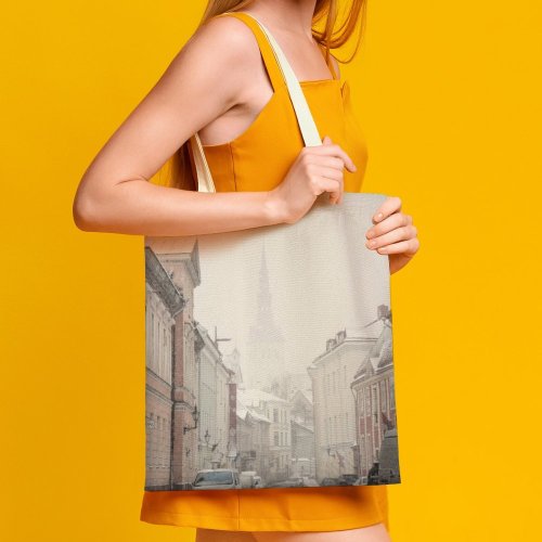 yanfind Great Martin Canvas Tote Bag Double Car Automobile Vehicle Transportation Outdoors Snow Truck Town City Tallinn Estonia Winter white-style1 38×41cm