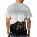 yanfind Adult Full Print T-shirts (men And Women) Alone Bay Beach Calm Cliff Coast Space Distant Dramatic Foam Freedom
