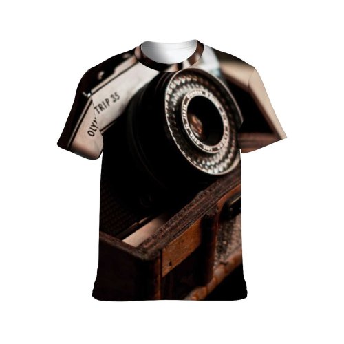 yanfind Adult Full Print T-shirts (men And Women) Aged Art Blurred Camera Chest Classic Compact Craft Design Desk Elegant Film