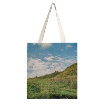 yanfind Great Martin Canvas Tote Bag Double Field Grassland Outdoors Slope Countryside Mound Land Munich Summer Alps Hike Trip white-style1 38×41cm