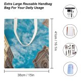 yanfind Great Martin Canvas Tote Bag Double Building Architecture Sky Bell Metropolitan City Florence Italy Clock Outdoors Cathedral white-style1 38×41cm