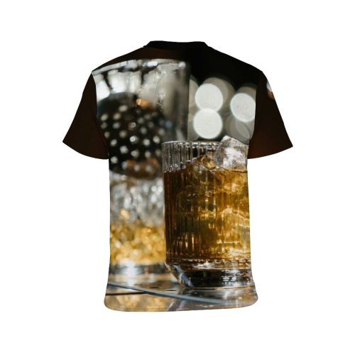 yanfind Adult Full Print T-shirts (men And Women) Alcohol Bar Counter Beverage Cocktail Details Cubes Mix Glass Nobody