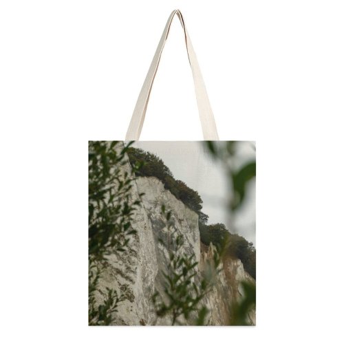 yanfind Great Martin Canvas Tote Bag Double Cliff Outdoors Plant Tree Abies Fir Klintholm Havn Denmark Birds Adventure Leisure white-style1 38×41cm