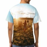 yanfind Adult Full Print T-shirts (men And Women) Anonymous Backlit Bridle Cattle Cloudy Sky Countryside Cow Creature Distant Dog Evening